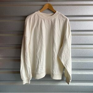 LUNE ACTIVE ZANE 100% ORGANIC COTTON OVERSIZED CREW - MARSHMELLOW